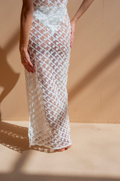 White Sparkle Beach Maxi Dress